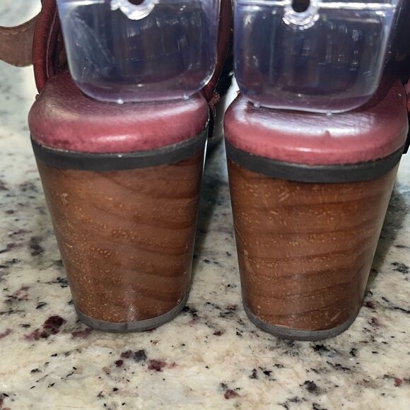 Free People Womens Culver City Studded Wooden‎ Platform Clogs Mahogany Size 38.5 - Picture 8 of 11